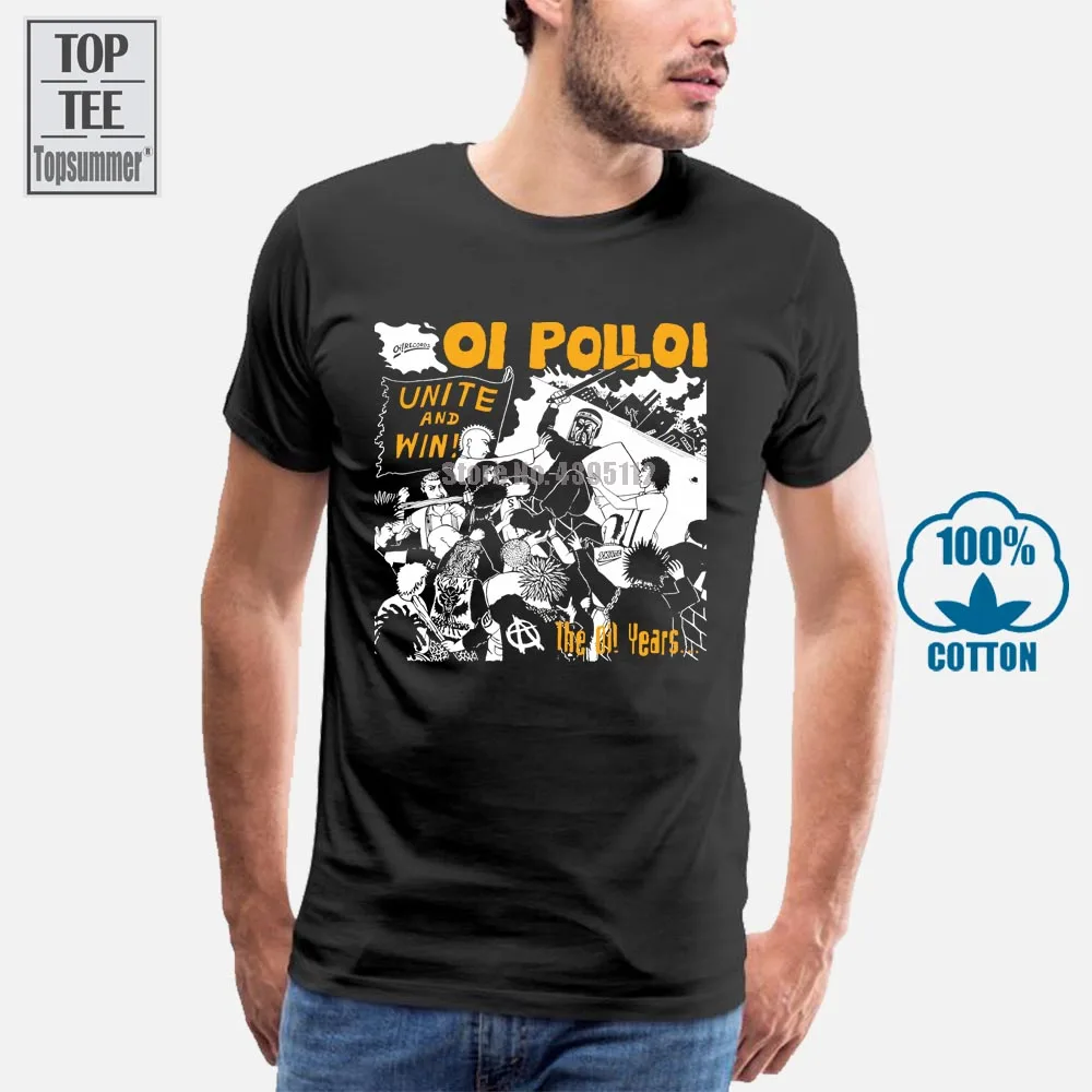 Черная футболка с надписью Oi Polloi Unite And Win 1987 | Мужская одежда