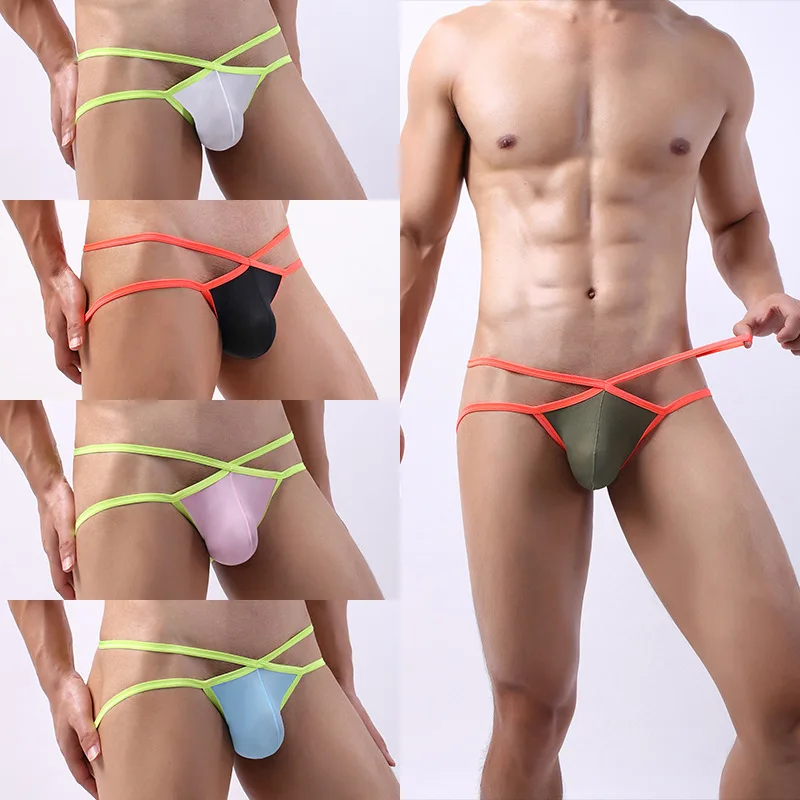 

U Cock Pouch Men Sexy Double G Strings Underwear Thin Almost Naked T Back Thong Gay Sissy