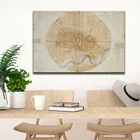 Leonardo рукопись да Винчи-Imola планирование картина маслом на холсте Плакаты и принты Cuadros настенные картины для Гостиная