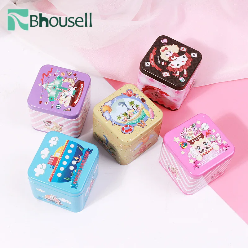 Портативная квадратная мини-железная коробка для тортов хранения с тиснением