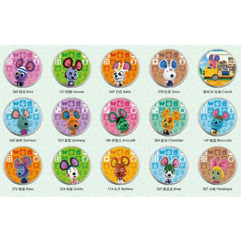 

15pcs Mouse Animal Crossing Card Work for Switch 3DS NS Games Drop Shipping Support Customized Card