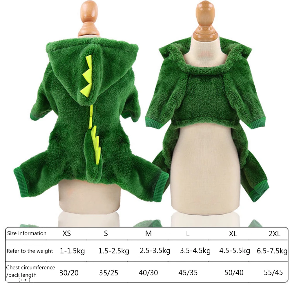 Одежда для собак кошек милые забавные костюмы динозавров пальто Зимняя Теплая