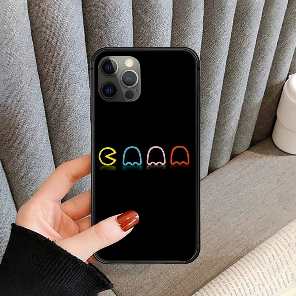 

Game Pacman video Phone Case Cover For Iphone 5 5S 6 6S PLUS 7 8 11 12 Mini X XR XS PRO SE 2020 MAX black Funda Fashion Etui