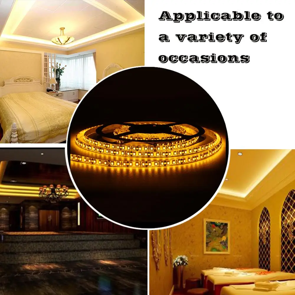 

5M Car Yellow 3528 SMD LED Waterproof Flexible Strip 12V 600 LEDs Professional fashion Beautiful