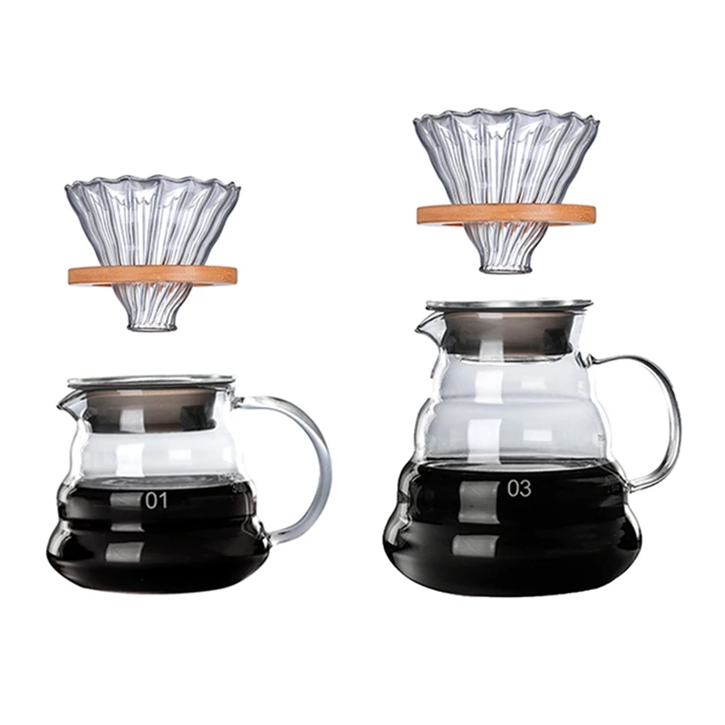 Деревянные кронштейны стеклянная кофейная капельница и горшок набор японский