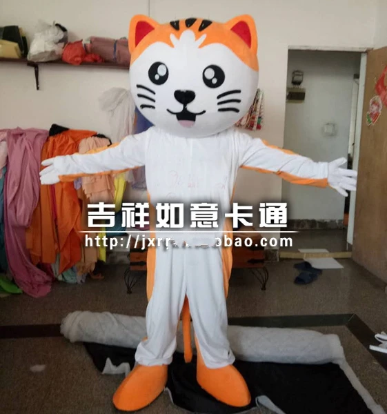 Лидер продаж новый костюм кошки-талисмана оранжевый розовый кошки-талисман для