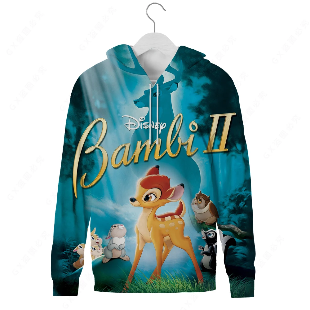 

Disney Hoodie Unisex Harajuku Fawn Bambi Print Cute Rabbit Kawaii Cartoon Couple Hoodie men's Sweatshirt Top