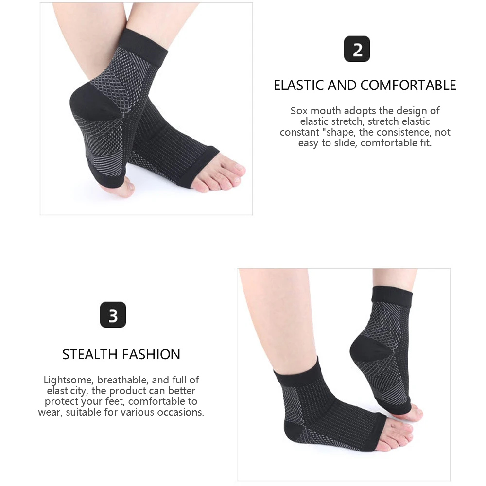 

3 Pair Compression Foot Ankle Angel Sleeve Plantar Fasciitis Anti Fatigue Men Women Ankle Socks Ankle Brace Support Sport