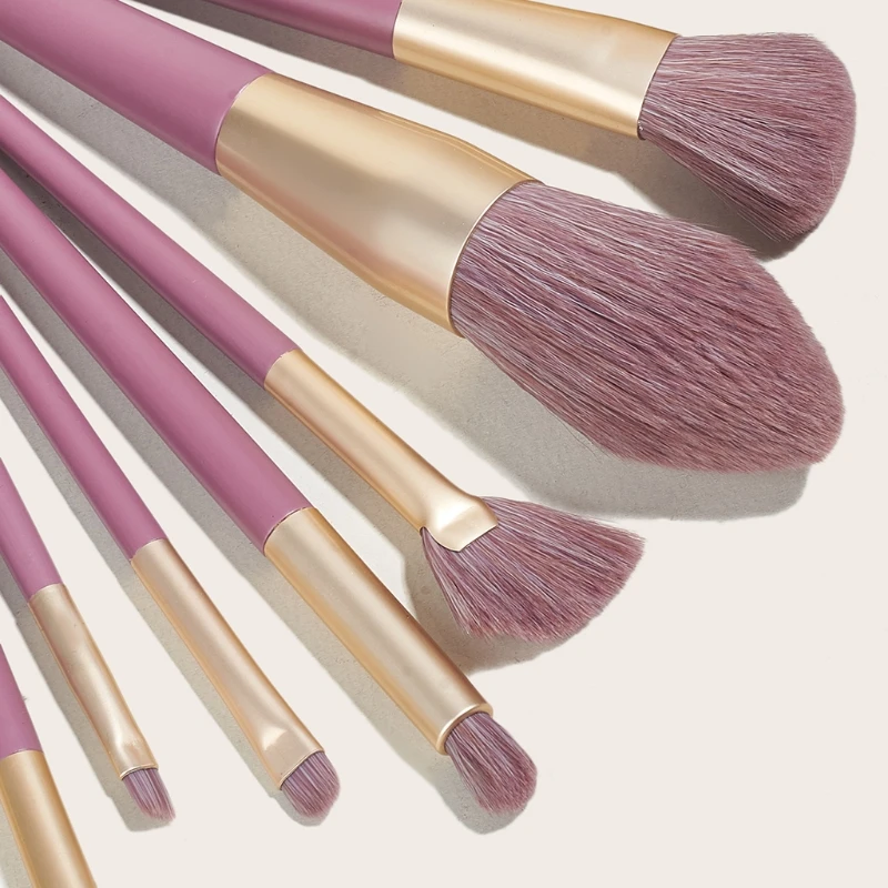 

M76F 9Pcs Purple Makeup Brushes Set Powder Eye Shawdow Blending Beauty Cosmetic Brush