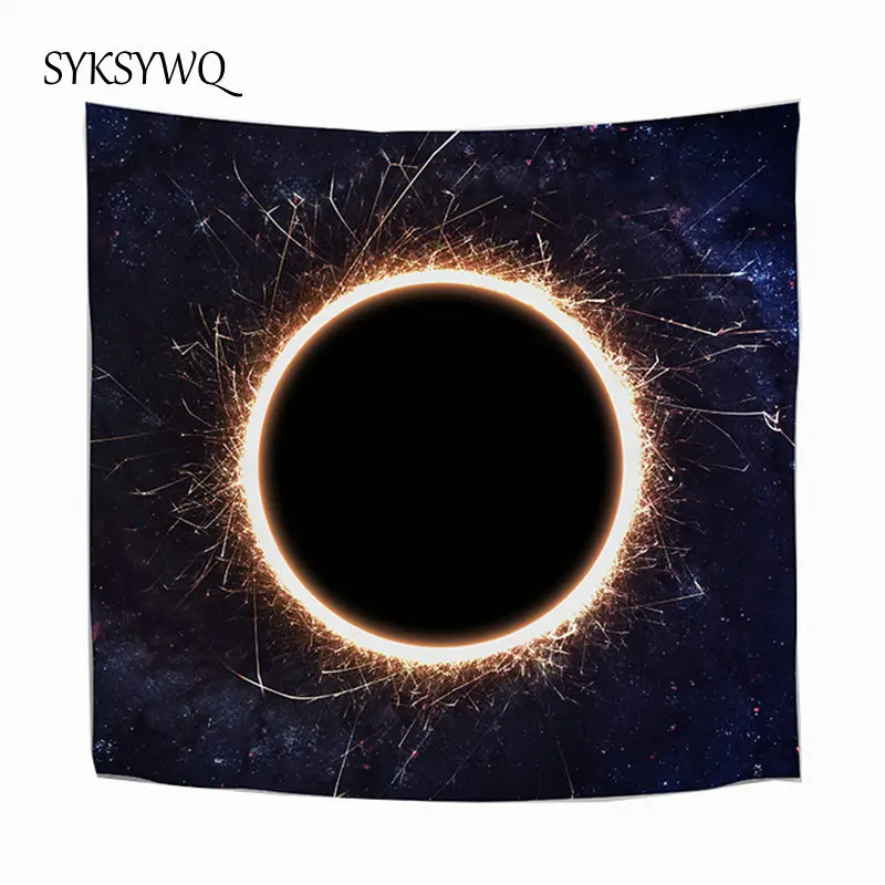 

psychedelic tapestry wall carpet home decor drop shipping black hole wall blanket tapis mural