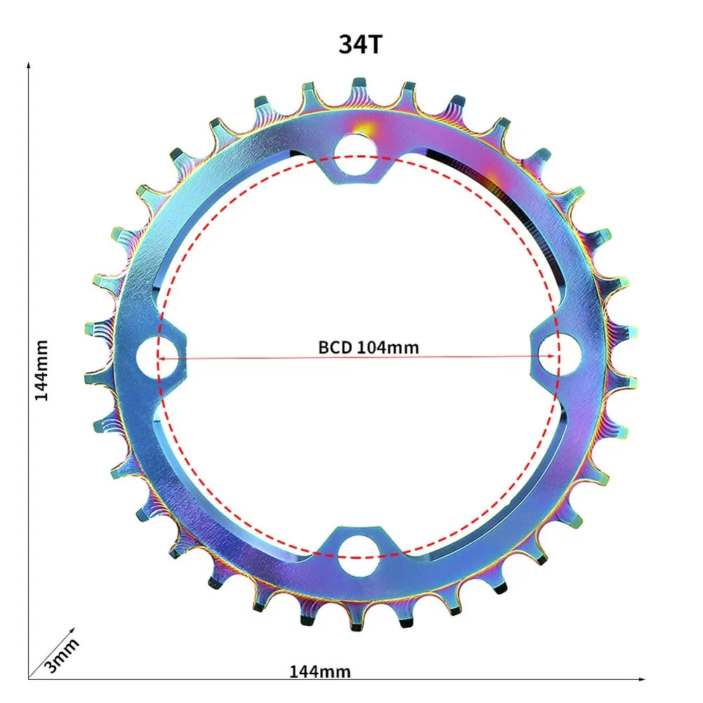 Велосипедная цепь 104 мм 32/34/36/38T велосипедная узкая широкая практичная | Спорт и