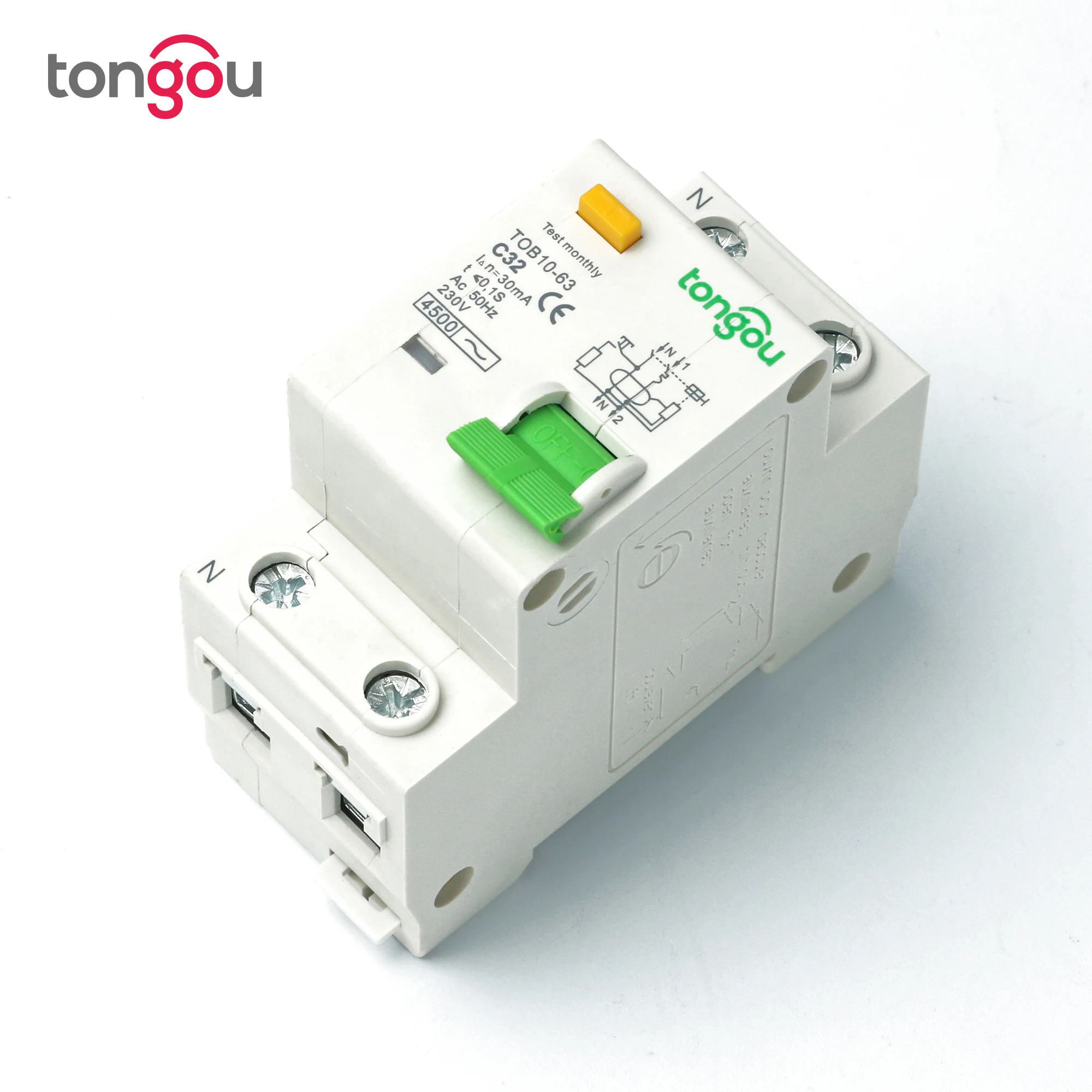 Автоматический выключатель остаточного тока RCBO 230 ка 1P + N 16 А 25 32 40 63 В ~ 50 Гц/60 Гц с