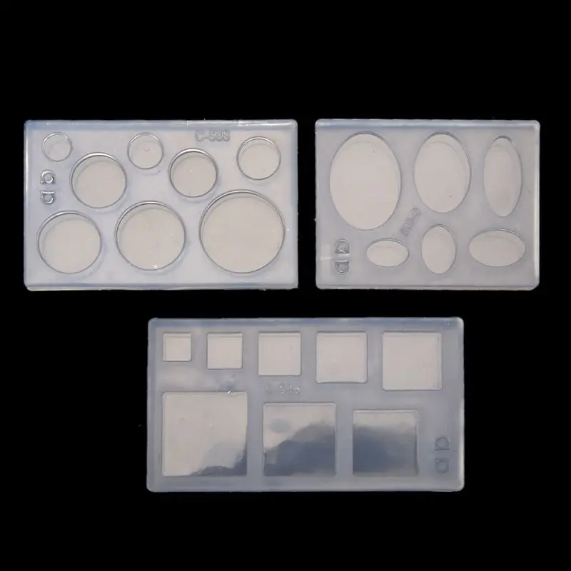 

2021 New UV Resin Geometric Molds Hollow Quicksand Mold with Square Round Ellipse Mold