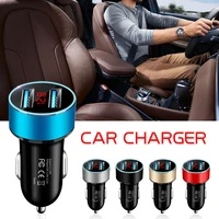 3 1a dual usb port lcd display qucik car auto mobile phone quick adapter car charger cigarette lighter