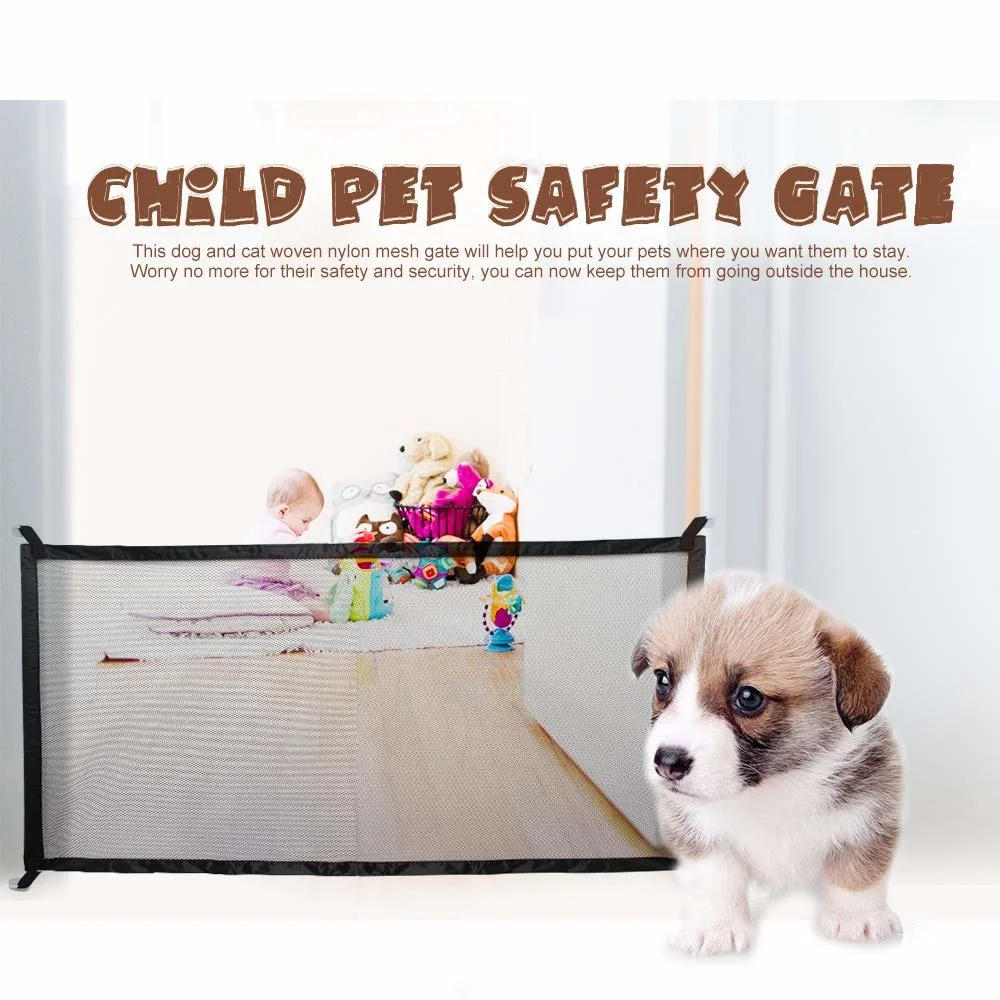 

Dog Gate Mesh Dog Fence For Indoor And Outdoor Safe Pet Dog Gate Safety Enclosure Pet Supplies Dropshipping