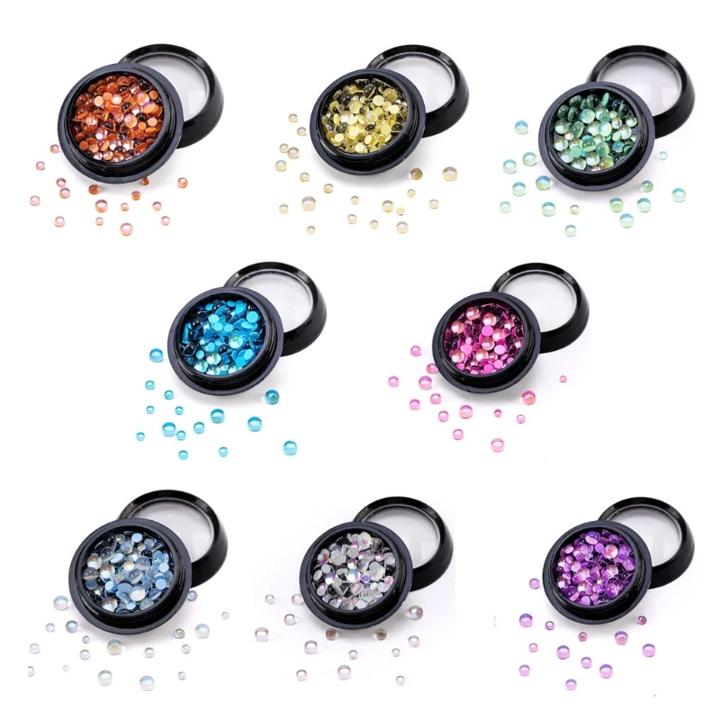 120pcs Glass Nail Art Decorations for Nails Ornaments Manicure Decor DIY Crafts Accessories