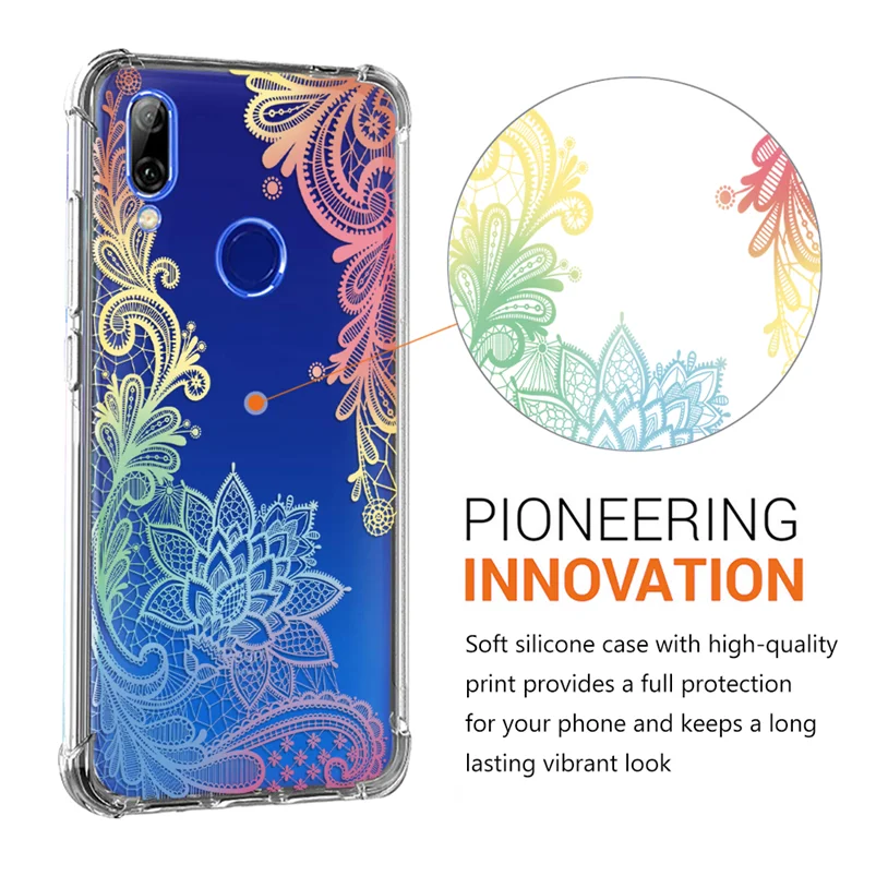 Прозрачный чехол с цветочной подушкой безопасности для Xiao mi Red mi 7 7A 6A 5 Plus K20 Note 4 4X5 6 7 Pro mi 9T A3 6 8 Lite 9 SE Play CC9 CC9e TPU