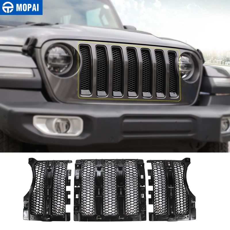 

MOPAI Racing Grills for Jeep Gladiator JT 2018+ Car Front Mesh Insert Grille Grill Cover Honeycomb for Jeep Wrangler JL 2018+