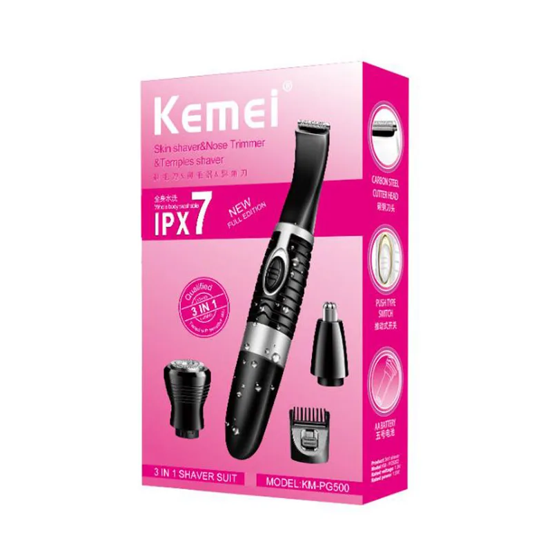 Электрический триммер для волос в нос Kemei беспроводной уход за ушами лица бровей