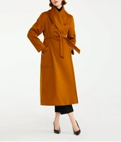 obrix elegant fashionable female camel wool trendy classis icon style long coat with lining soft warm trench