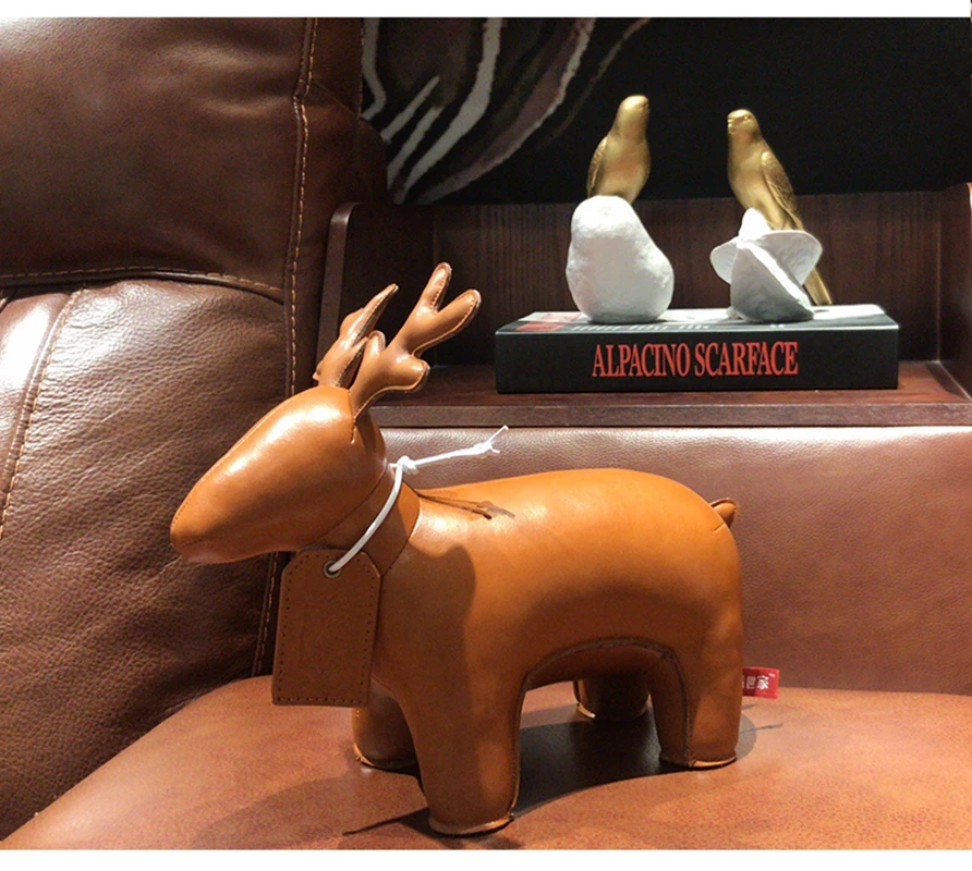 Искусственная кожа форзац с животными олень пресс папье ручная работа украшение