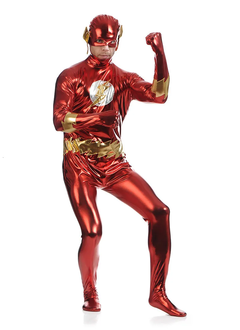 Костюм супергероев из мультфильма Flash костюм Zentai для взрослых с 3D принтом