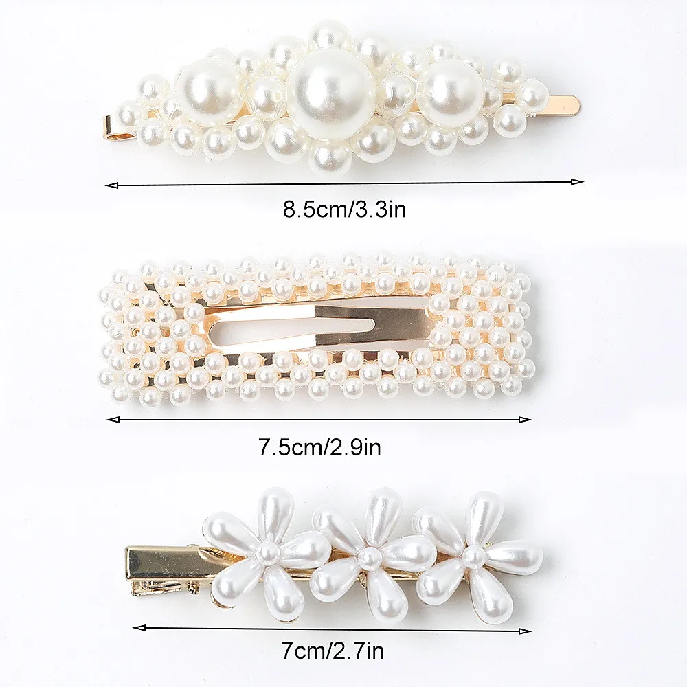 

Pearl Hair Clip 12-piece Suit European And American Hand-woven BB Clip Word Clip Korea Hairpin Hair Accessories for Women Girls
