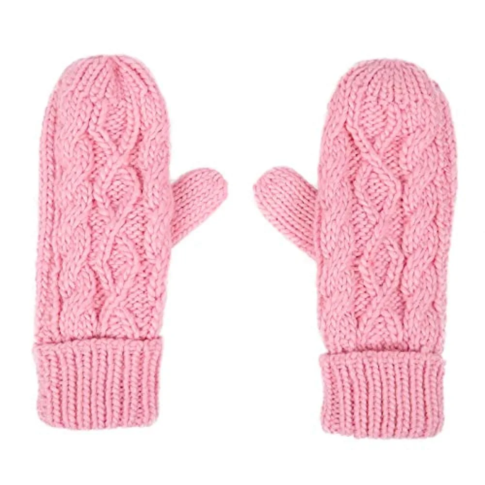 Women Winter Crochet Camp Protective Gloves Twist Cable Knit Hand Warmer Mittens Winter Gloves