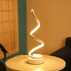 Современный светодиодный спираль настольная лампа прикроватный акриловый Железный изогнутые светильник для Гостиная Спальня украшения штепсельная вилка европейского стандарта