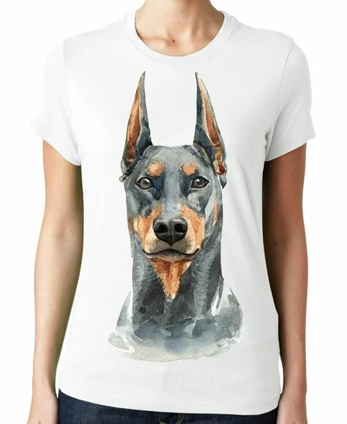 

Doberman Pinscher Portrait Cute Dog Lovers Gift Womens T-Shirt