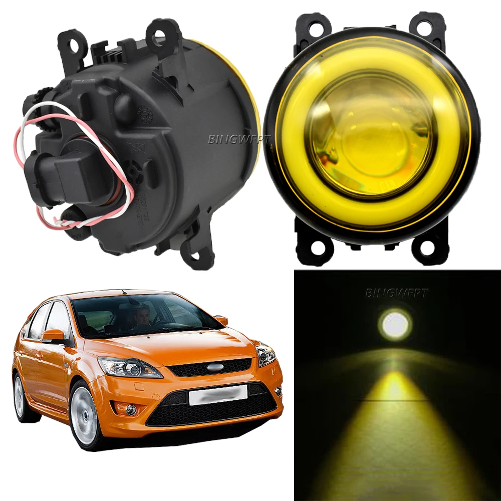 

Светодиодный льные светодиодные противотуманные фары Angel Eye DRL, передние противотуманные фары для Ford Focus MK2 Saloon DA _ 2004 2005 2006 2007 2008 2009 2010