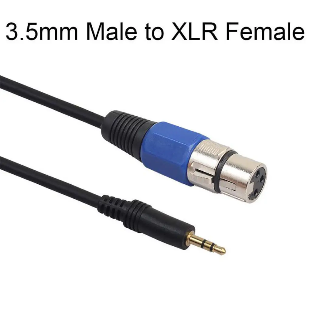 Штекер 3 5 мм для 3-контактного аудиокабеля XLR Female синяя головка 1 м миксера |