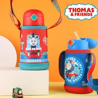 thomas and friends 550ml cartoon water cup for children with straw and cup sets portable children bottles birthday gift blocks