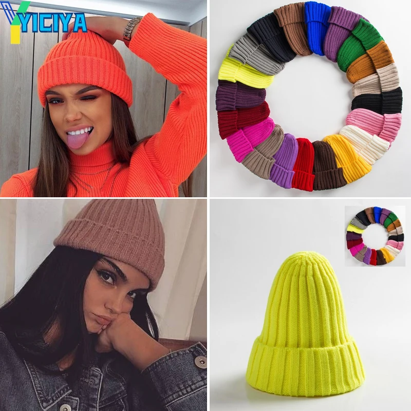 

Unisex Hat Cotton Blends Solid Warm Soft HIP HOP Rap Knitted Hats Men Winter Caps Women's Skullies Beanies For Girl Wholesale