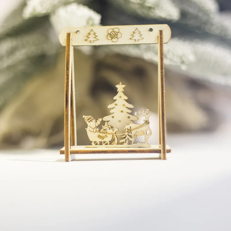 Рождественские украшения 3D олень Санта снеговик деревянные DIY ремесла новый год