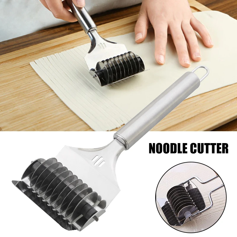 

Stainless Steel Noodle Lattice Roller Cutter Manual Dough Cutter Pasta Spaghetti Maker Kitchen Supply Hot Baking & Pastry Tools