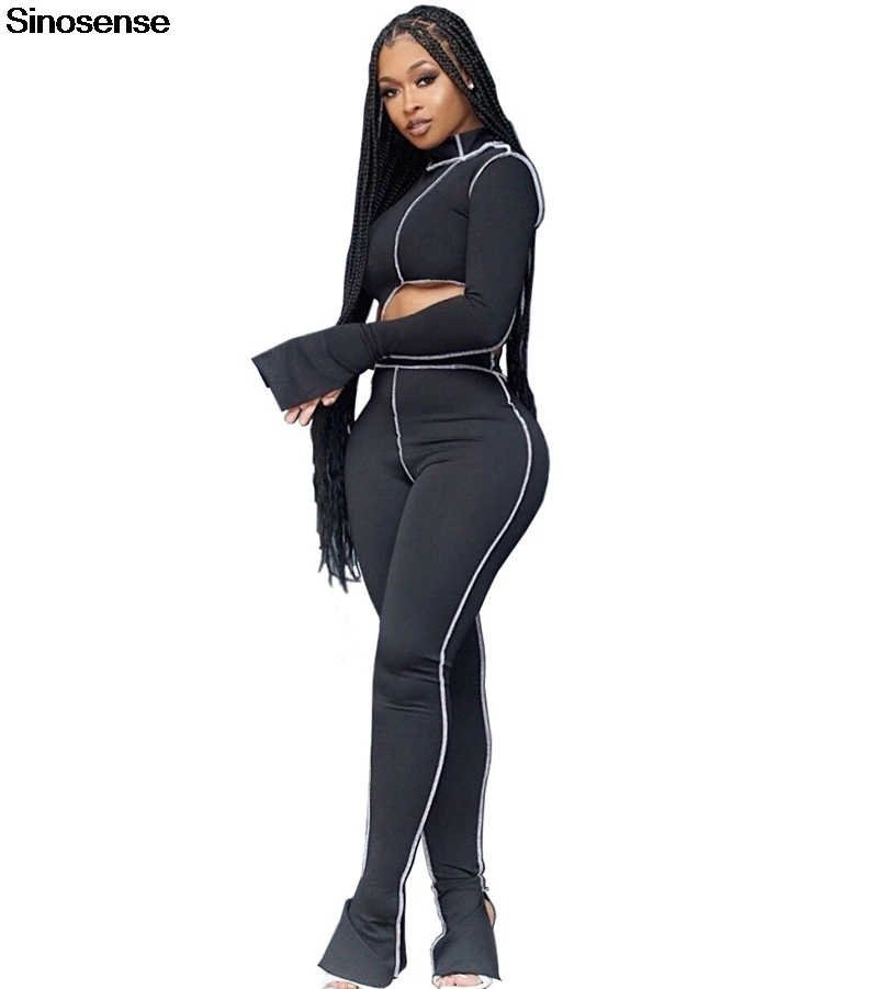 

Комплект женский на одно плечо, комплект из 2 предметов, Асимметричный топ с расклешенными рукавами и спортивные леггинсы, облегающий компл...