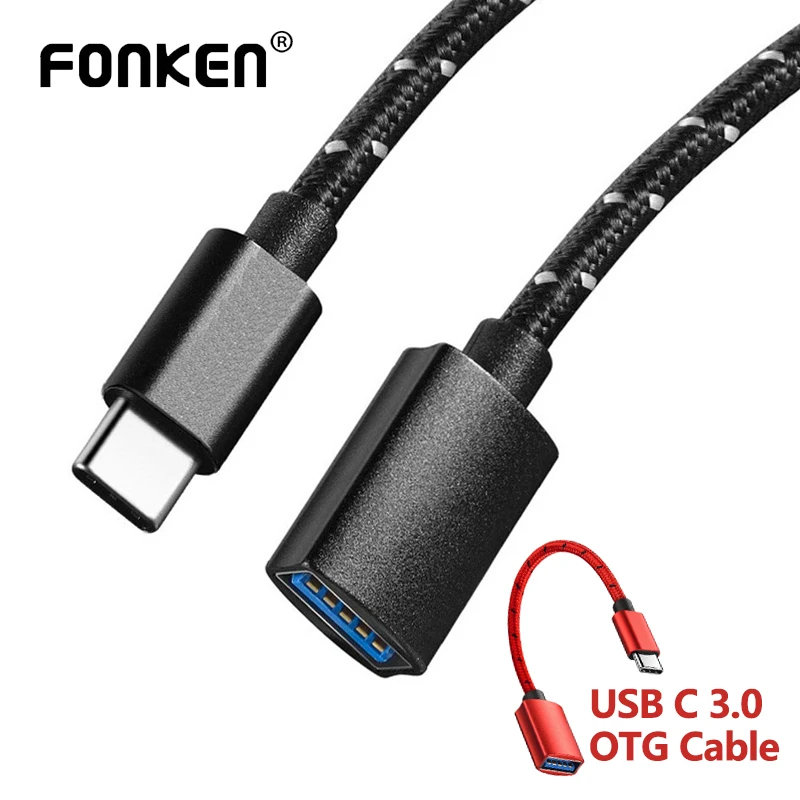 FONKEN Otg Type C кабель 15 см Usb3.1 адаптер Usb к Usb3.0 разъем для Xiaomi Samsung мобильный телефон Usbc