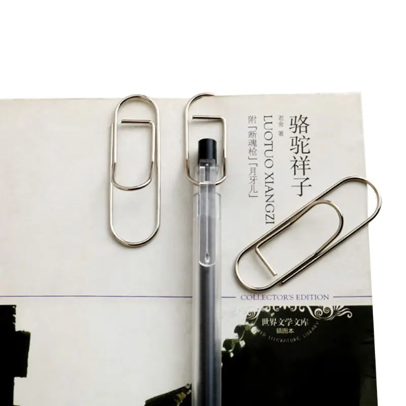

25Pcs Stainless Steel Pen Holder Clip for Notebook Journals Paper Clipboard Pictures School Office Supplies