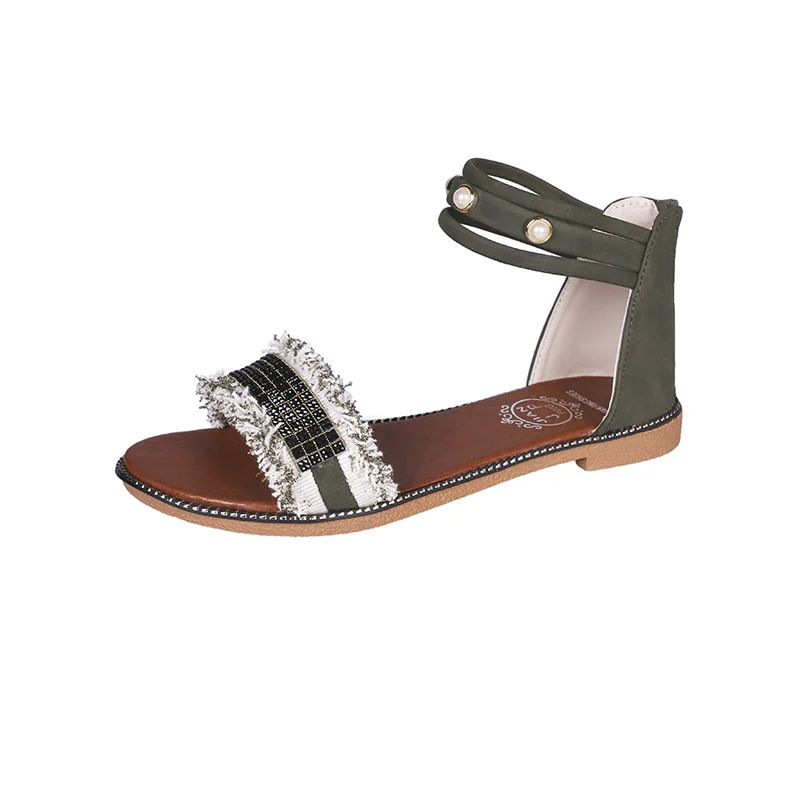 Сандалии Новая женская летняя обувь на плоской подошве женские босоножки модная