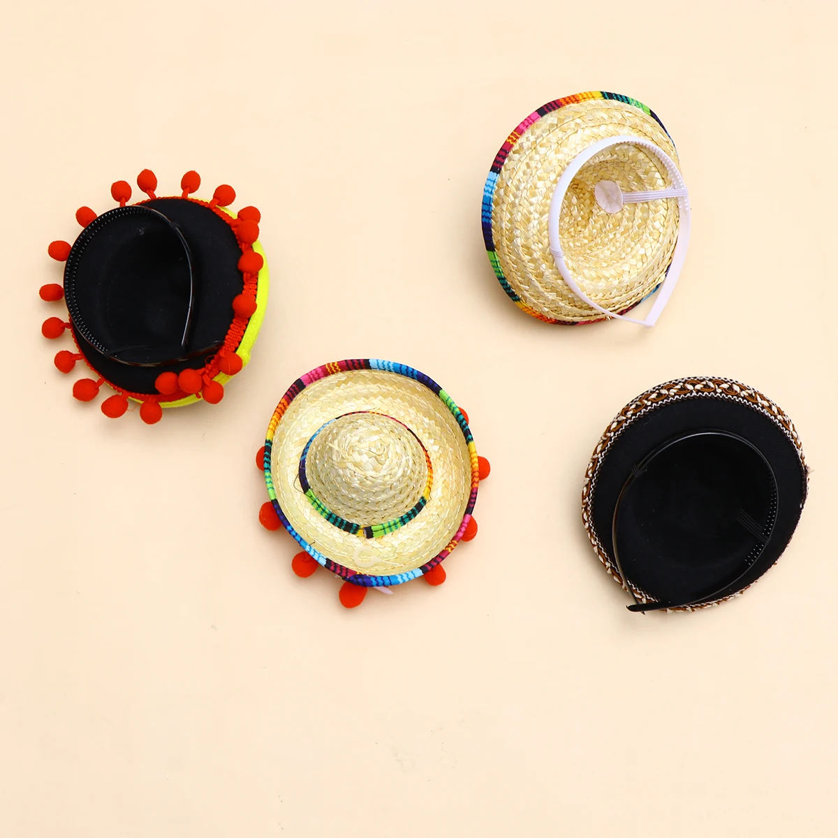 3 шт. соломенная мини-шляпа Sombrero из натуральной соломы для украшения дня рождения