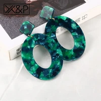 xp acrylic womens earrings 2019 big long statement resin oval square geometric drop dangle earring for women bohemian jewelry