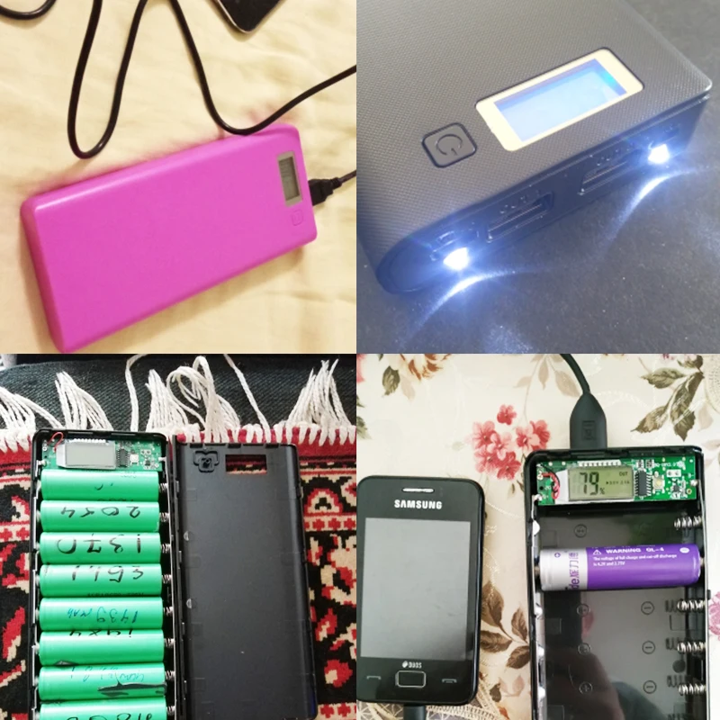 Бесплатная Сварка 4/8*18650 Коробка для хранения аккумуляторов с двумя USB портами