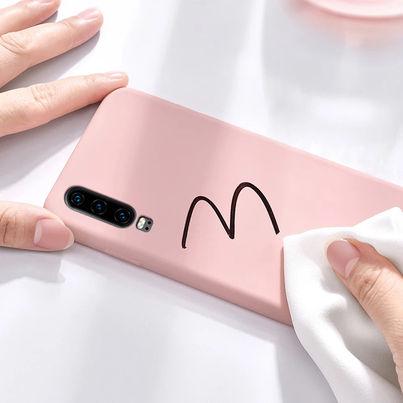 Чехол на Huawei P40 P30 Lite мягкие чехлы из ТПУ ярких цветов жидкие силиконовые для P20 Pro