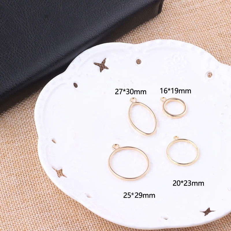 10 шт. золотые металлические круглые Овальные Подвески шармы сделай сам