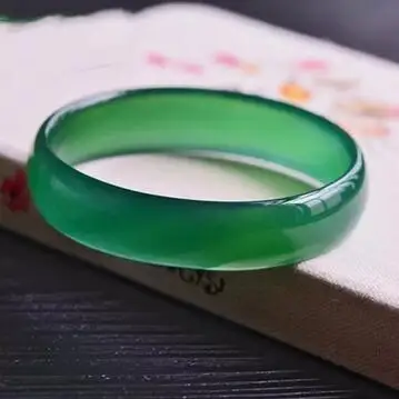 

Agate Jade Stour Bracelet High Quality Natural Green Chalcedony Light Ethnic Style Thin Bangle Jewelry Lucky Gift Accessories