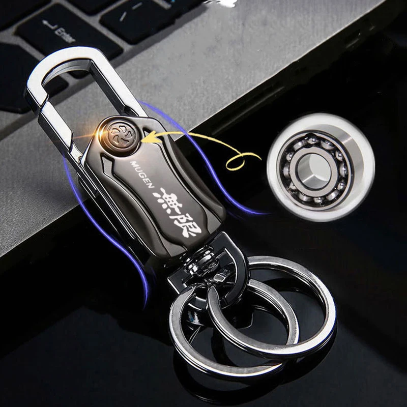 

For Honda Mugen Power Civic Accord CRV Hrv Portable Keychain Car Logo Rotatable Keyring Bottle Opener Keychain