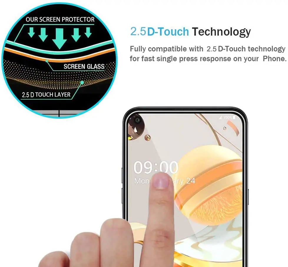 Защита экрана из закаленного стекла для LG K31 K61 K41S K62 K52 K22 Plus Взрывозащищенная
