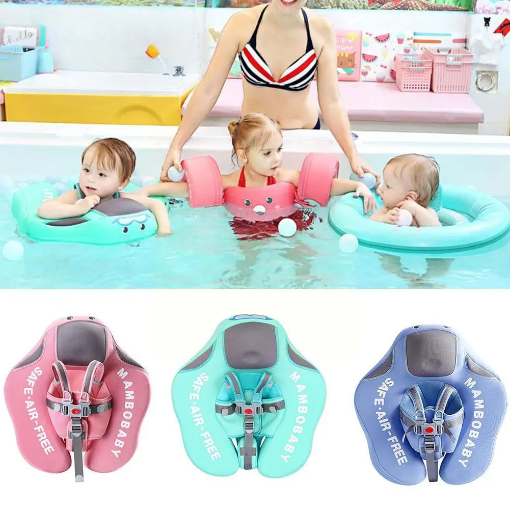 Anillo de nataci&oacute;n sin inflaci&oacute;n para ni&ntilde;os, seguridad para piscina, accesorios para el hogar, equipo de nataci&oacute;n tumbado, engrosado, J0t6-3