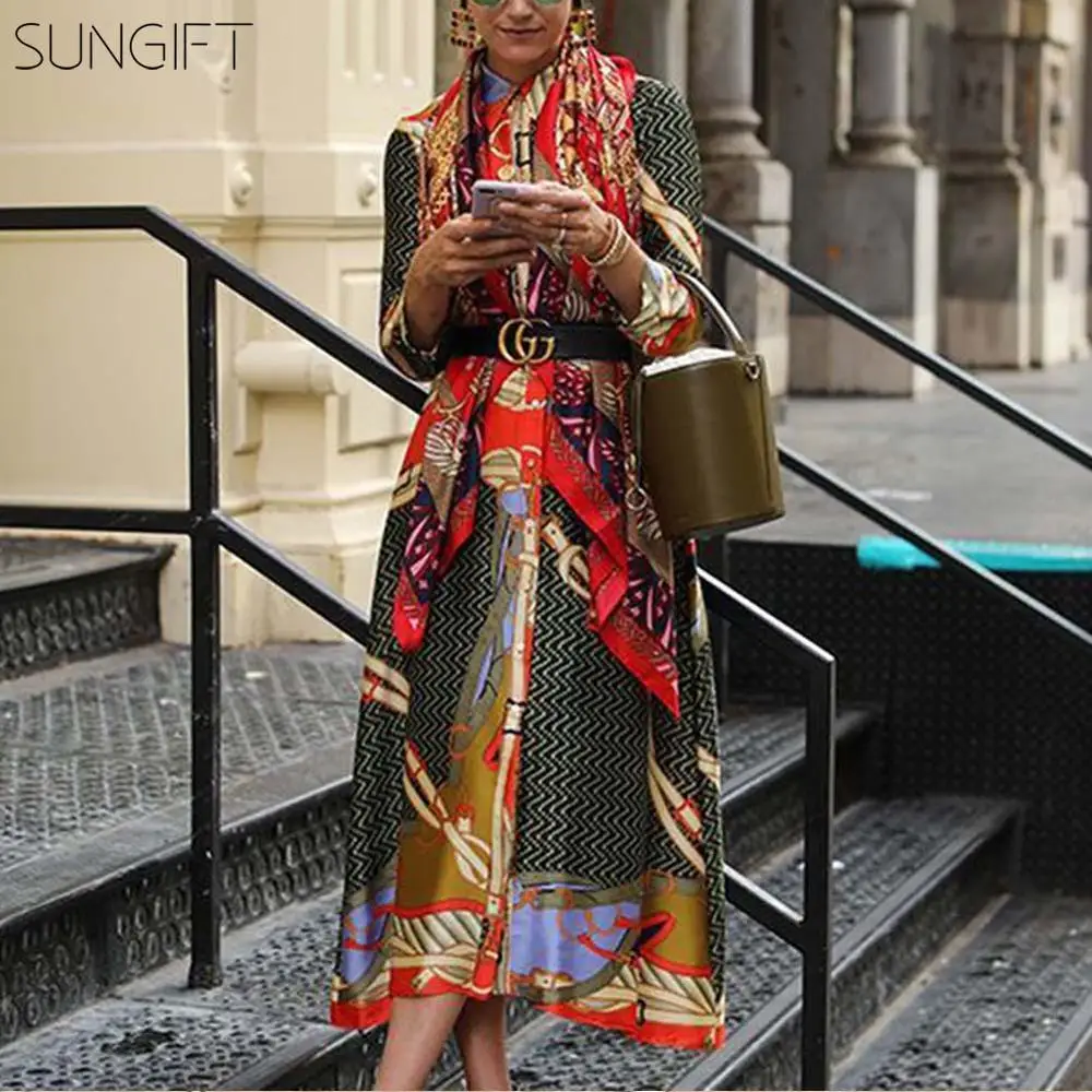 SUNGIFT Дашики африканские платья для женщин ариканский принт шелковистая атласная